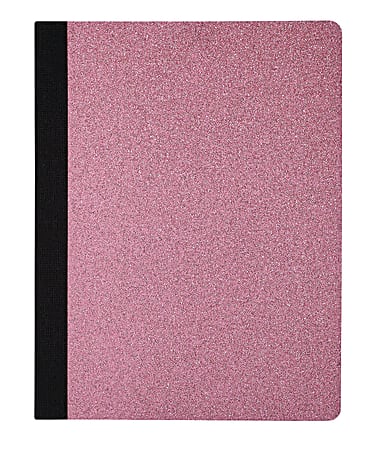 Office Depot® Brand Glitter Composition Book, 7 1/2" x 9 3/4", Wide Ruled, Pink, 80 Sheets
