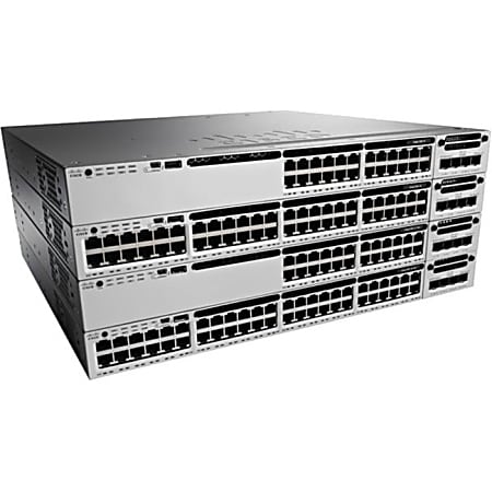 Cisco Catalyst WS-C3850-48F-S Ethernet Switch - 48 Ports - Manageable - 10/100/1000Base-T - Refurbished - 2 Layer Supported - PoE Ports - 1U High - Rack-mountable - Lifetime Limited Warranty