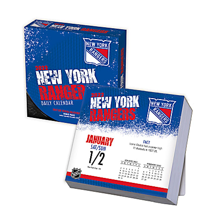 Lang Turner Licensing Boxed Daily Desk Calendar, 5-1/4" x 5-1/4", New York Rangers, January To December 2022