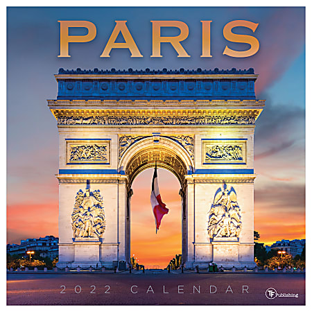 TF Publishing Scenic Wall Calendar, 12" x 12", Paris, January To December 2022