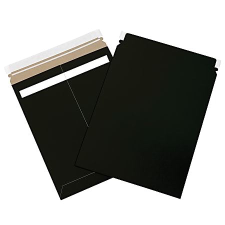 Office Depot® Brand Self-Seal Flat Mailers, 11" x 13 1/2", Black, Case Of 100