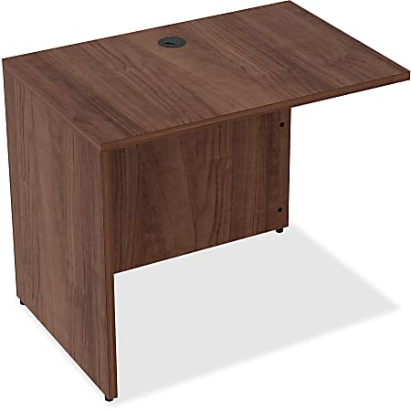 Lorell® Essentials 36"W Reverse Desk Return Shell, Walnut