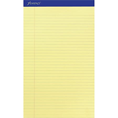 Ampad Writing Pad - 50 Sheets - Stapled - 0.34" Ruled - 15 lb Basis Weight - Legal - 8 1/2"x14" Sheet Size - 20230