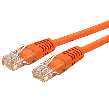 StarTech.com 15ft CAT6 Ethernet Cable - Orange Molded Gigabit CAT 6 Wire - 100W PoE RJ45 UTP 650MHz - Category 6 Network Patch Cord UL/TIA - 15ft Orange CAT6 up to 160ft - 650MHz - 100W PoE