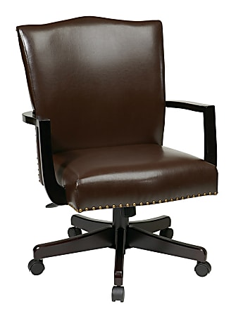 Inspired by Bassett® Morgan Bonded Leather High-Back Manager Chair, Dark Espresso