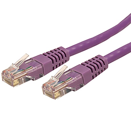 StarTech.com 20ft CAT6 Ethernet Cable - Purple Molded Gigabit CAT 6 Wire - 100W PoE RJ45 UTP 650MHz - Category 6 Network Patch Cord UL/TIA - 20ft Purple CAT6 up to 160ft - 650MHz - 100W PoE