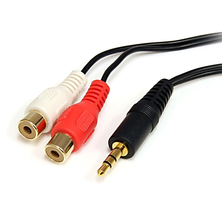 6in Stereo Audio Cable - 3.5mm Female to 2x RCA Male