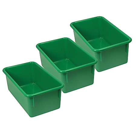 Romanoff Stowaway Trays, 5-1/4”H x 7-3/4”W x 13-1/4”D, Green, Pack Of 3 Trays