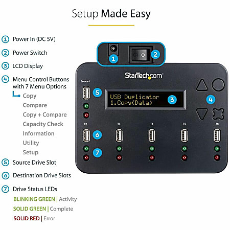 StarTech.com Standalone 1 to 15 USB Thumb Drive Duplicator/Eraser