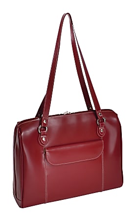 McKleinUSA Glenview Leather Ladies' Briefcase With 15.4" Laptop Pocket, Red