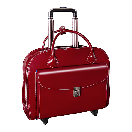 McKleinUSA La Grange Ladies Rolling Briefcase With 15.4 Laptop Pocket Red -  Office Depot