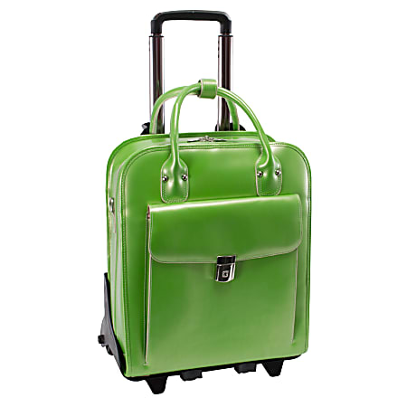 McKleinUSA La Grange Leather Vertical Detachable-Wheeled Ladies' Briefcase For 15.4" Laptops, Green