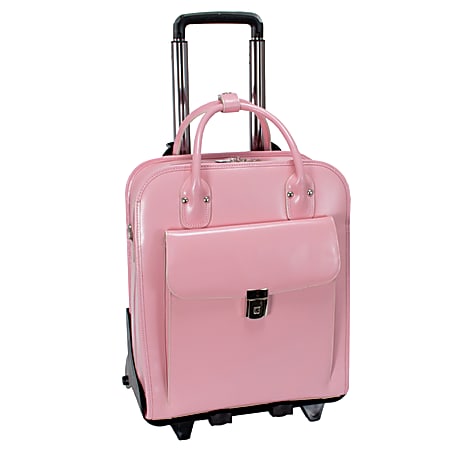 McKleinUSA La Grange Leather Vertical Detachable-Wheeled Ladies' Briefcase For 15.4" Laptops, Pink