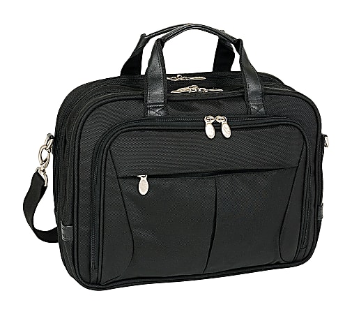 McKleinUSA Pearson Nylon Expandable Briefcase With 17” Laptop Pocket, Black