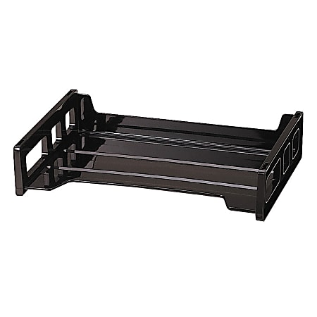 Office Depot® Brand 30% Recycled Ribbed Bottom Stackable Letter Tray, Black