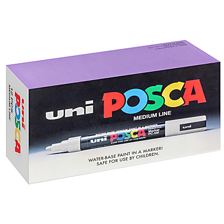 Sanford® Uni Posca Water-Based Paint Markers, Medium Point, White, Pack Of 12 Markers