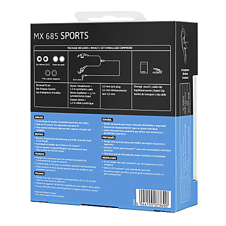 Sennheiser Adidas MX 685 Sports Headphones BlueGray Office Depot
