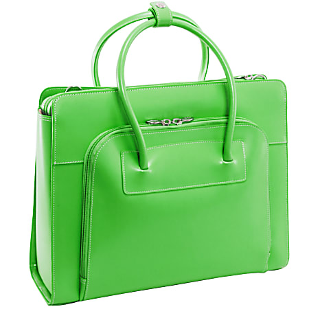 McKleinUSA 15.4" Leather Ladies' Laptop Briefcase w/ Removable Sleeve - 12.5" x 16.5" x 5" - Leather - Green