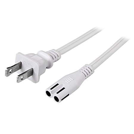StarTech.com 6 ft White Standard Laptop Power Cord - NEMA 1-15P to C7