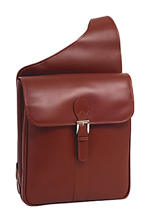 Siamod 14" Leather Vertical Messenger Bag - Leather - 14.8" Height x 13" Width x 4.3" Depth