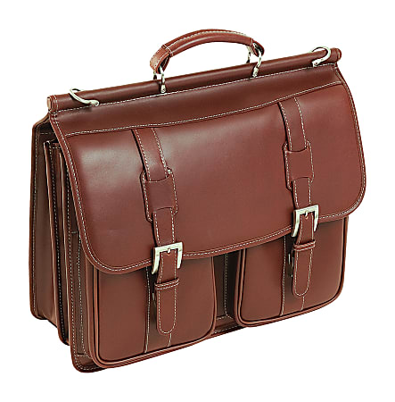 Siamod Signorini Leather Laptop Case For 15" Laptops, Cognac