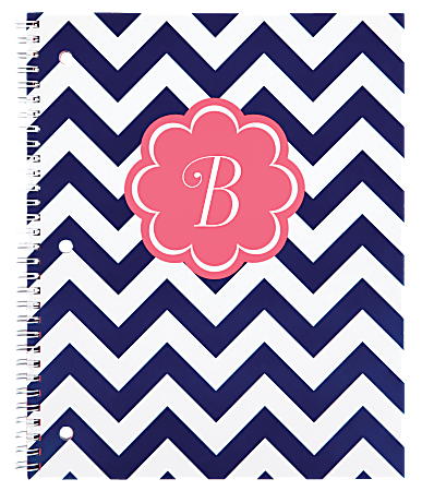 Divoga® Personalized Notebook, 8 1/2" x 10 1/2", College Ruled, Chevron Design, Multicolor, 80 Sheets