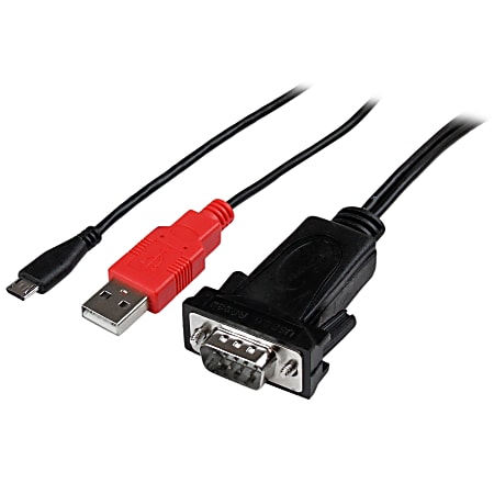 StarTech.com Micro USB to RS232 DB9 Serial Adapter Cable for Android with USB Charging - M/M - 3.28 ft Serial/USB Data Transfer Cable for Smartphone, POS Device, Printer, Scanner, Tablet - First End: 1 x DB-9 Male Serial - Second End: 1 x Type A Male USB