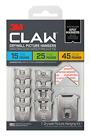 3M CLAW Drywall Picture Hangers 15 Lb Pack Of 10 Hangers - ODP