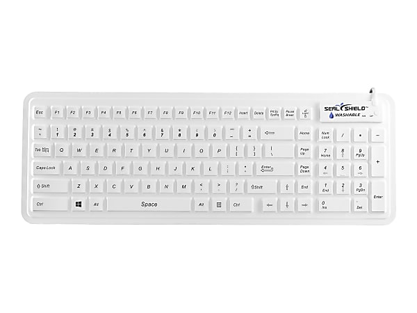 Seal Shield Seal Glow Waterproof - Keyboard - washable - backlit - USB - white