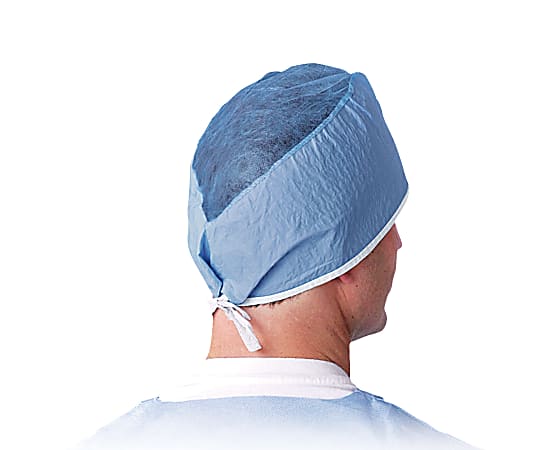 Medline Surgeon's Caps, One Size, Blue, Box Of 100