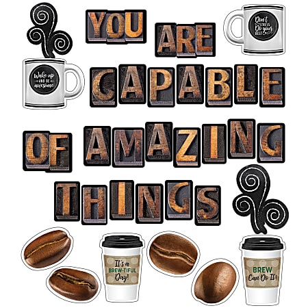 Schoolgirl Style Industrial Cafe You Are Capable Of Amazing Things Bulletin Board Set, Set Of 44 Pieces