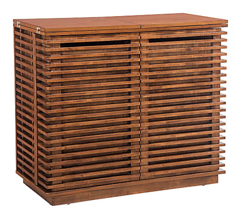 Zuo Modern Linea 83"W Bar Cabinet, Walnut