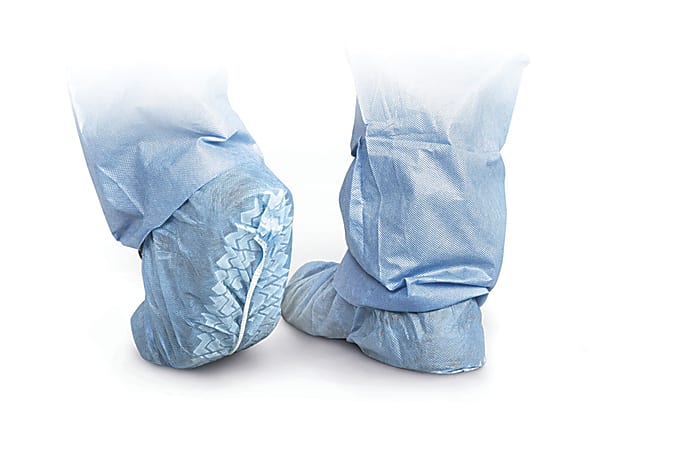 Medline Polypropylene Non-Skid Shoe Covers, XL, Blue, Case