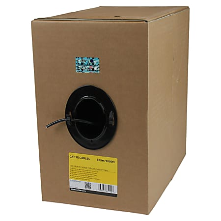 StarTech.com 1000 ft Bulk Roll of Black CMR Cat5e Solid UTP Riser Cable e - Bulk Cat5e Cable - 1000 ft Cat5e Cable - WIR5ECMRBK