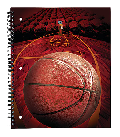 Office Depot® Brand Sports Notebook, Basketball, 8 1/2" x 10 1/2", Wide Ruled, 80 Sheets