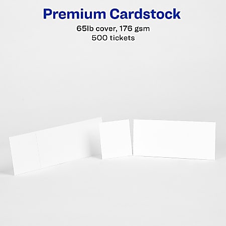 Avery Tear Away Stubs Matte Printable Tickets White 500Pack Office Depot