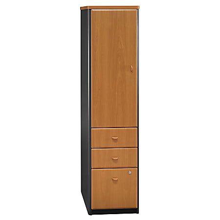 Bush Business Furniture Office Advantage Vertical Storage Locker, Natural Cherry/Slate, Premium Installation