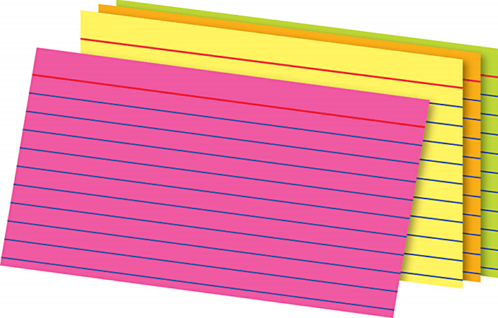 Office Depot® Brand Glow Index Cards, 3" x 5", Assorted Colors, Pack Of 300