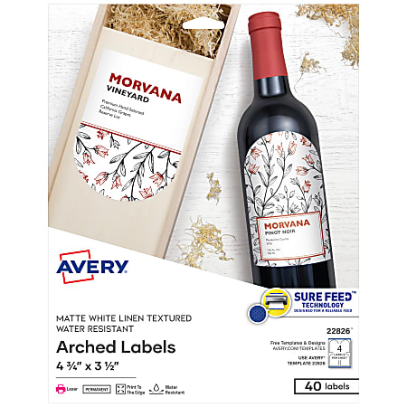 Avery Matte White Removable Rectangle Labels with Sure Feed Technology,  Print-to-the-Edge, 1 x 2