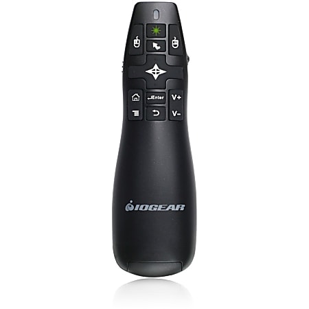 IOGEAR Gyro Presentation Mouse with Green Laser Pointer - Laser - Wireless - Radio Frequency - 2.40 GHz - 1 Pack - USB 2.0