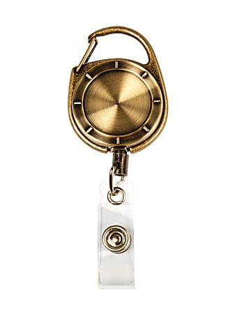 MyID Brass Carabiner Card Reel, 1 1/4"