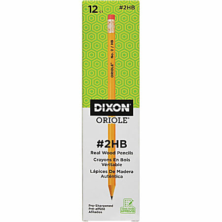 Dixon Oriole Pencils Presharpened 2 Lead Soft Pack of 12 - Office