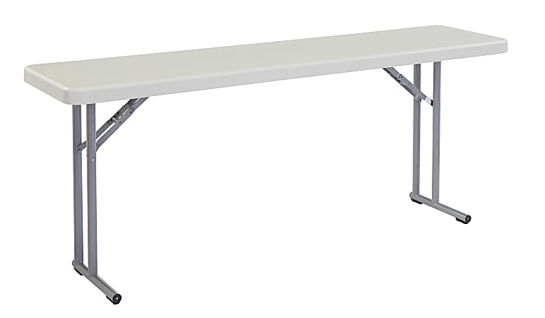 National Public Seating BT Series Folding Table, 29-1/2&rdquo;H x 18&rdquo;W x 72&rdquo;D, Gray/Speckled Gray