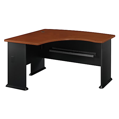 Bush Business Furniture Office Advantage L Bow Desk Left Handed, 60"W x 44"D, Hansen Cherry/Galaxy, Premium Installation