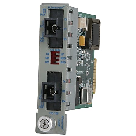 Omnitron iConverter GX/F - Media converter - GigE - 1000Base-SX, 100Base-FX - SC multi-mode / SC single-mode - up to 74.6 miles - 850 nm / 1550 nm
