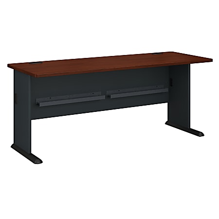 Bush Business Furniture Office Advantage Desk 72"W, Hansen Cherry/Galaxy, Premium Installation