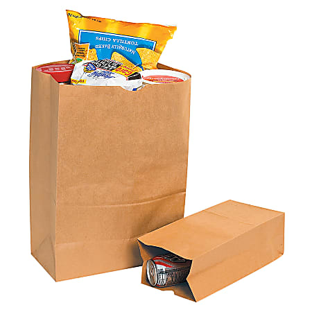 Partners Brand Grocery Bags, 13 3/4"H x 7 1/8"W x 4 1/2"D, Kraft, Case Of 500