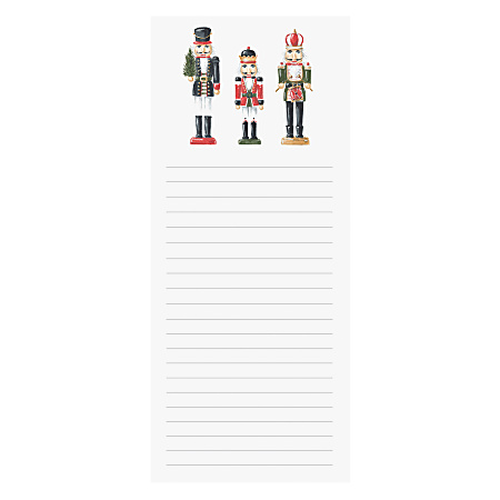 Graphique Holiday Magnetic Notepad, 4" x 9", 100 Sheets, Nutcrackers