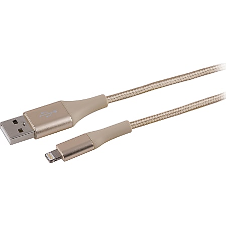 Ativa® USB To Lightning Cable, 6', Gold, 47237 