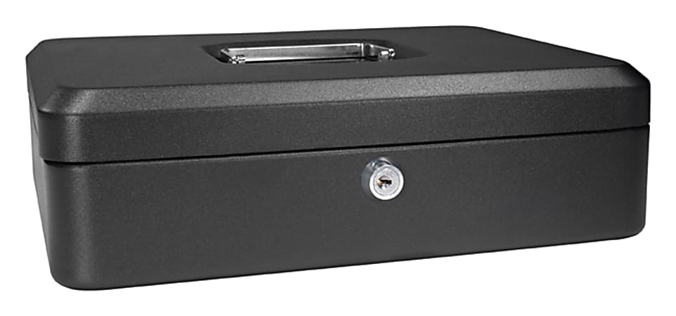Barska 12 Key Lock Cash Box With Tray, 5 Compartments